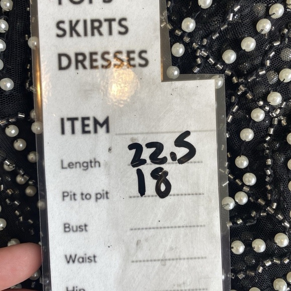 Endless Rose Black mesh pearl And Bead tank Size Large - Picture 11 of 11